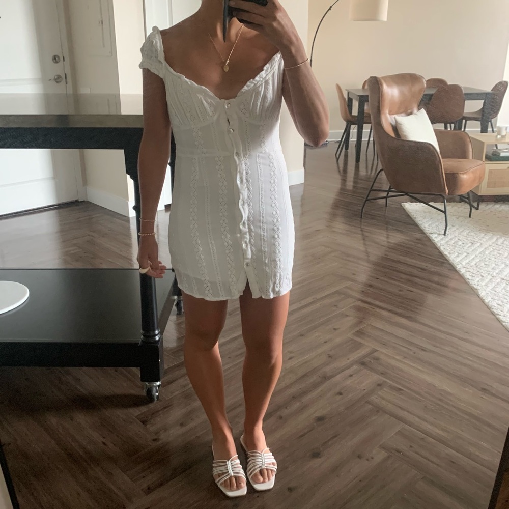 Skylar + Madison White Eyelet Mini Dress